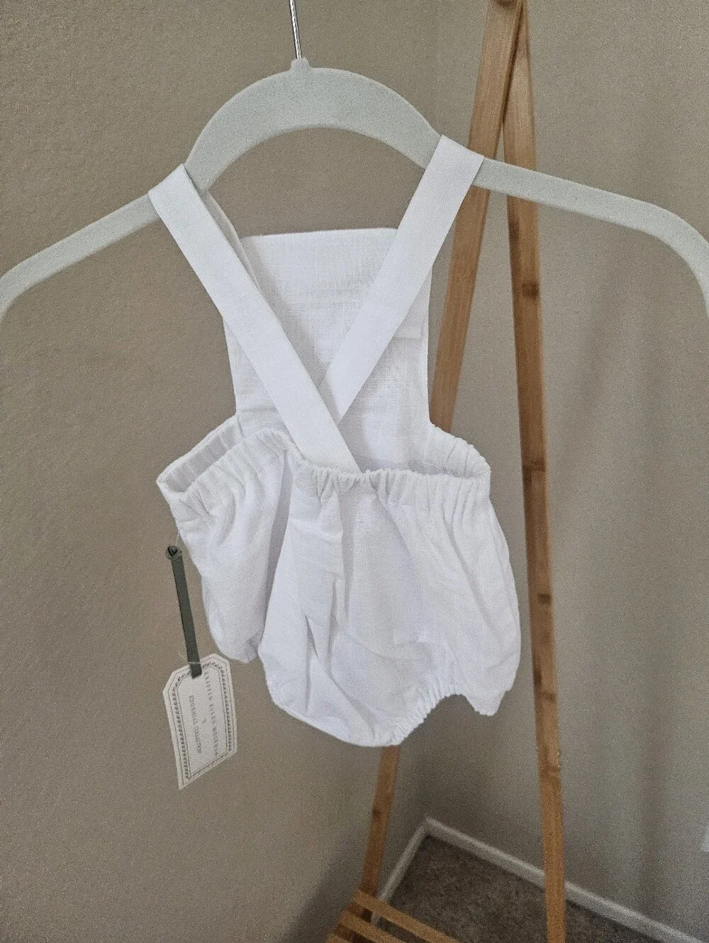 Edgehill Collection Kristin Ellen Hockman Liv White Bubble Romper Sz 9M